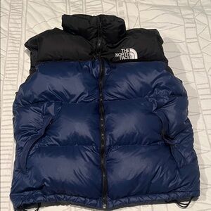 The North Face Black and Navy Puffer Vest